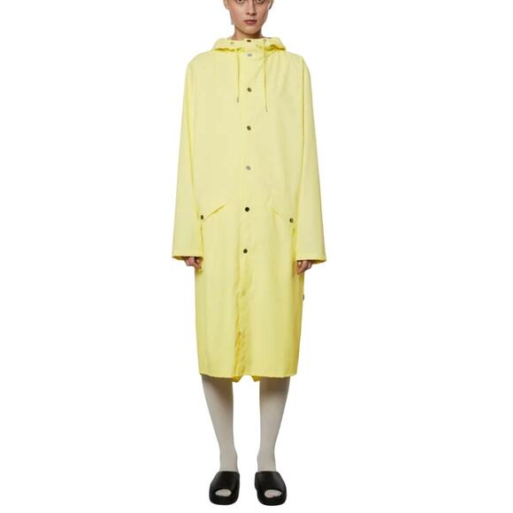 RAINS Long Jacket Butter Yellow Straw Colorway Size Large NWT Unisex - Picture 1 of 10